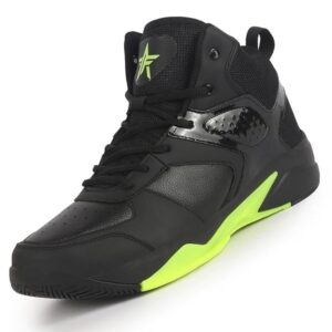 fausto men high top colorblocked chunky classic lace up sneakers|breathable basketball shoes with memory cushion|anti skid comfort grip sole